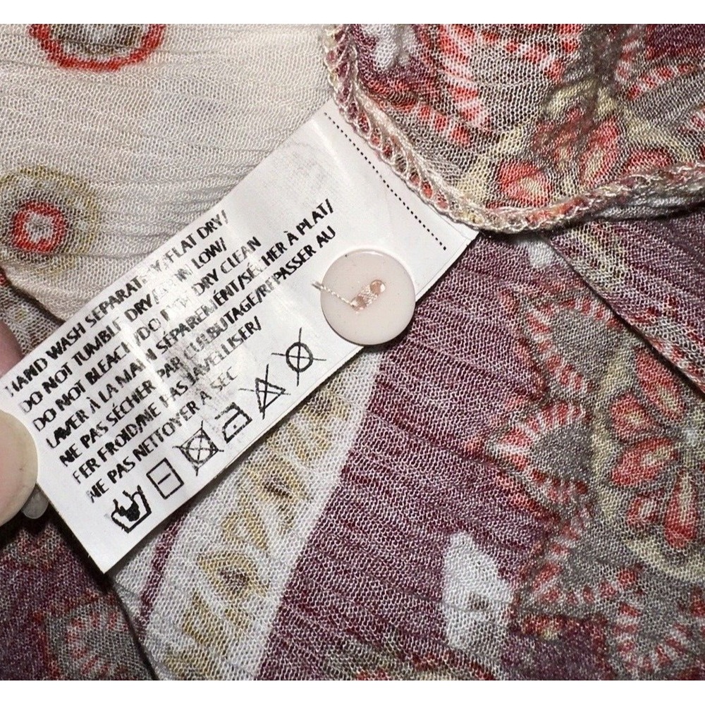 Altar'd State Top Womens L Tunic Peasant Blouse Paisley Scoop Neck 100% Viscose - Picture 4 of 10